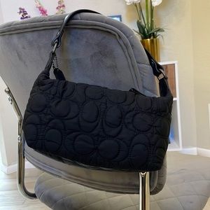 EUC small black quilted coach bag